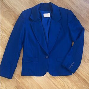 Vintage Pendleton Cobalt Blue Blazer Made In USA 100% Wool size 10